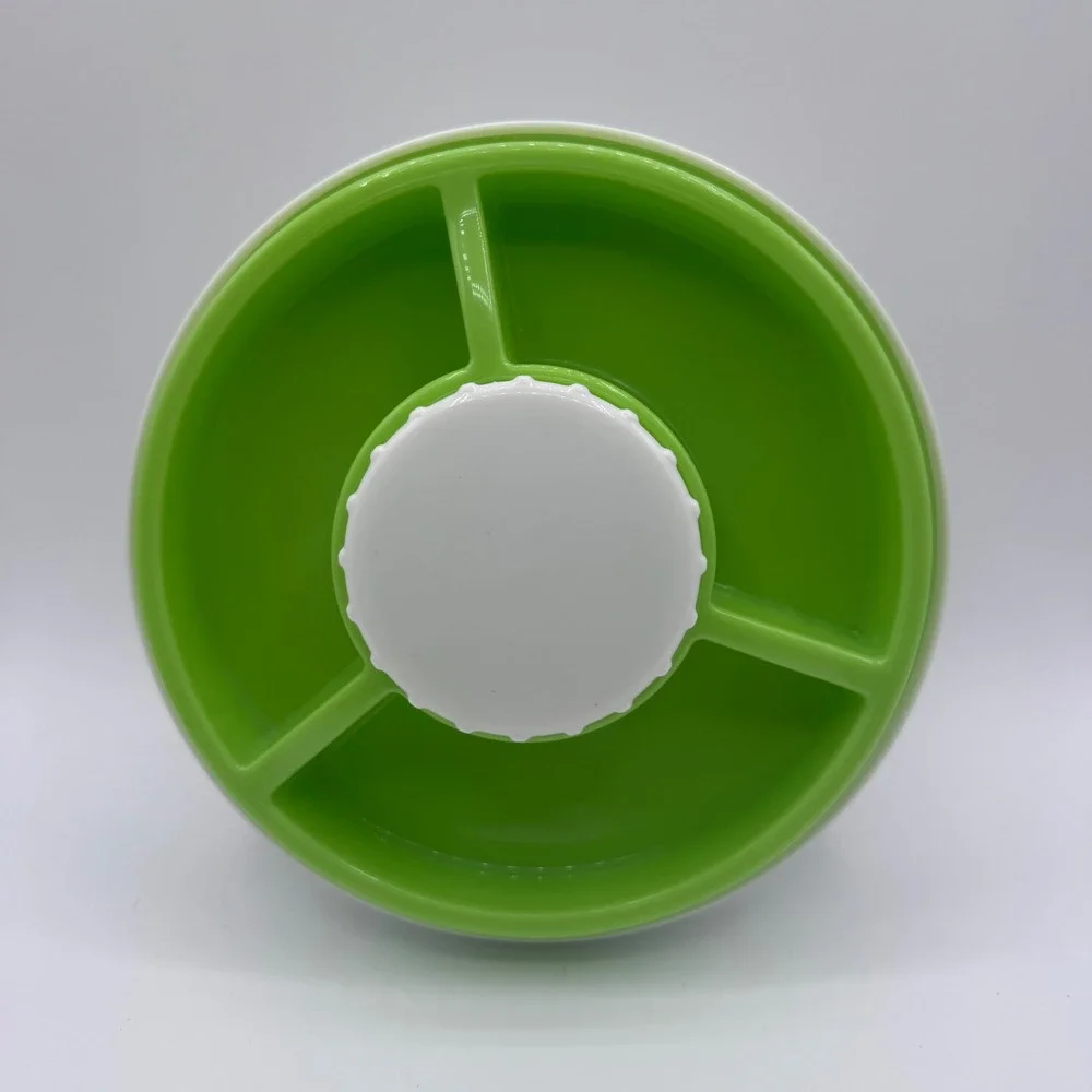 EZ-Freeze StayFit Salad To Go Container Lime Green Divided Tray Dressing Cup